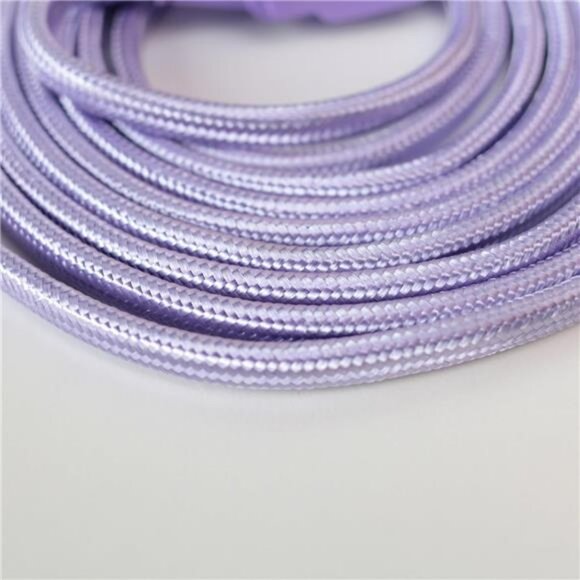 Fabric extension cord 9ft metallic purple with 3 outlets indoor right angle plug - Picture 4 of 7